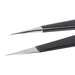 ESD Epoxy Coated Tweezers, Style 3C, Anti-Acid/Anti-Mag, SS, Fine, Pointed,4.3"